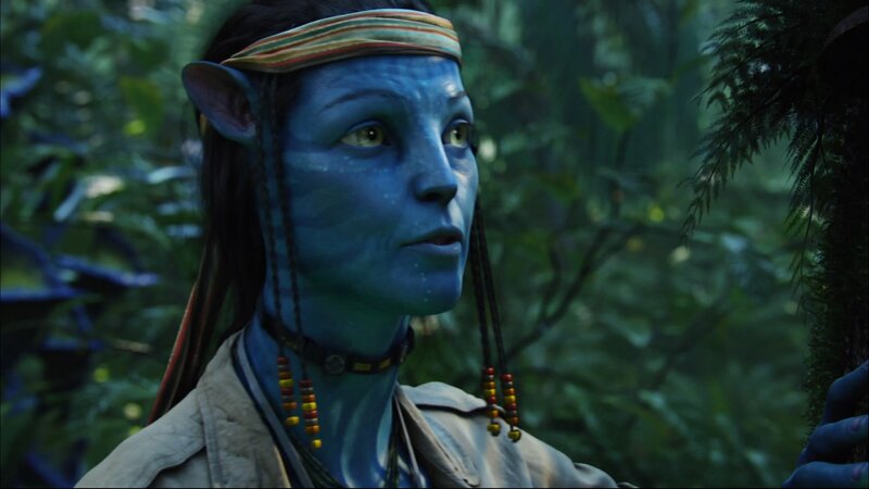blue alien in jungle