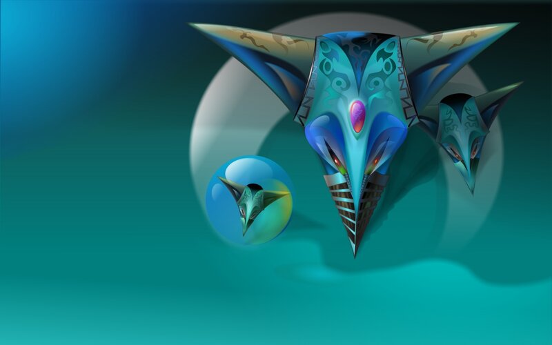 blue alien mask design