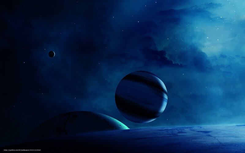 Blue alien planet landscape