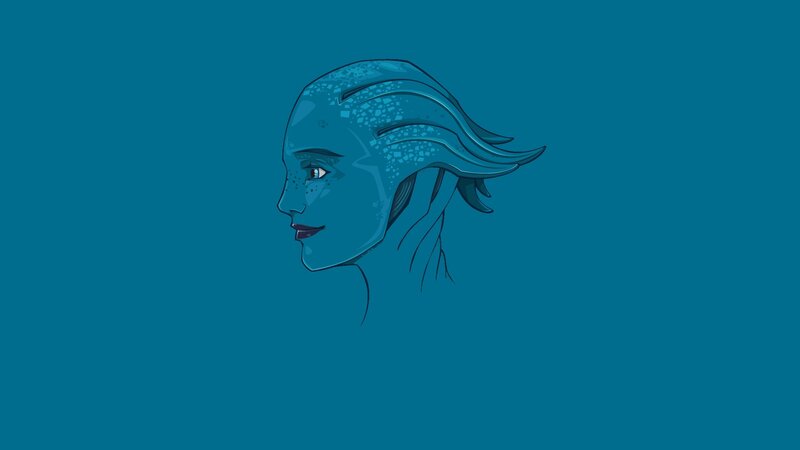 blue alien profile illustration