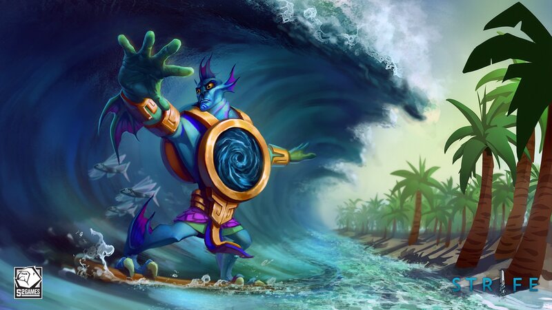 Blue Alien Surfer