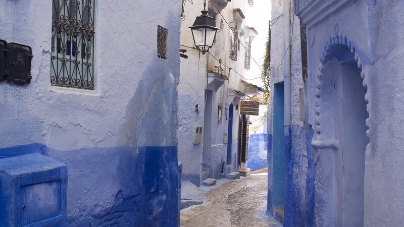 blue alley in a medina