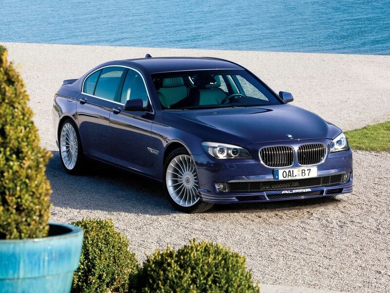 Blue Alpina B7 on a gravel path