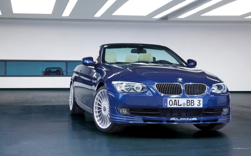 blue alpina convertible car
