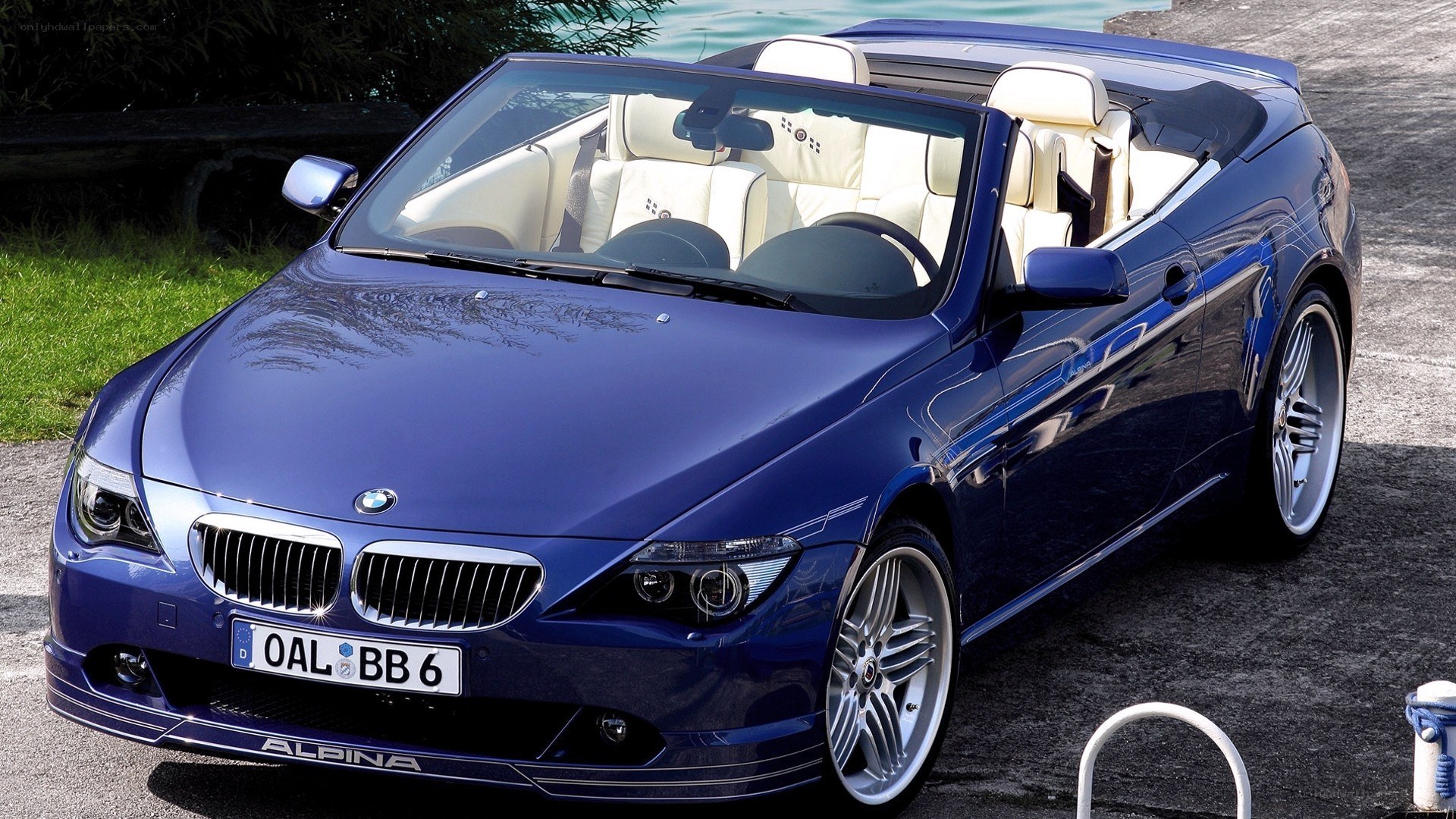 blue alpina convertible car
