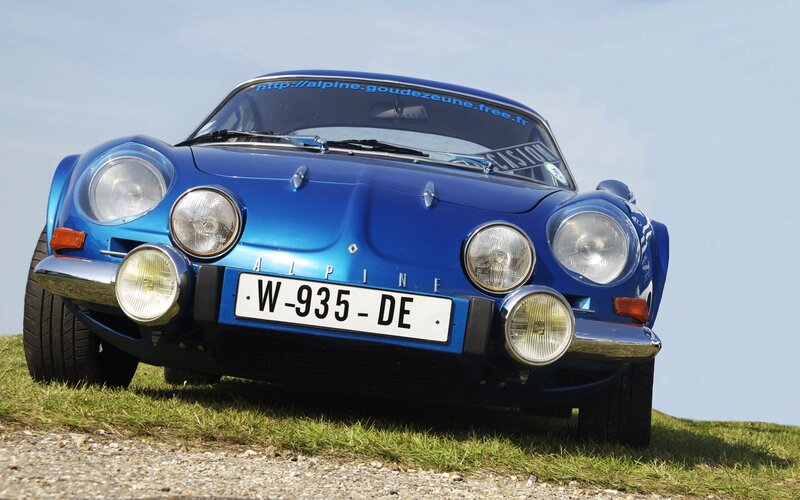 Blue Alpine A110 sports car