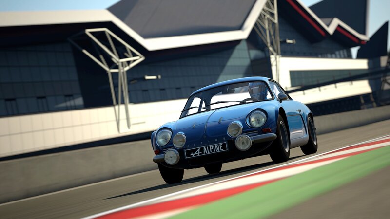 blue alpine racing on track