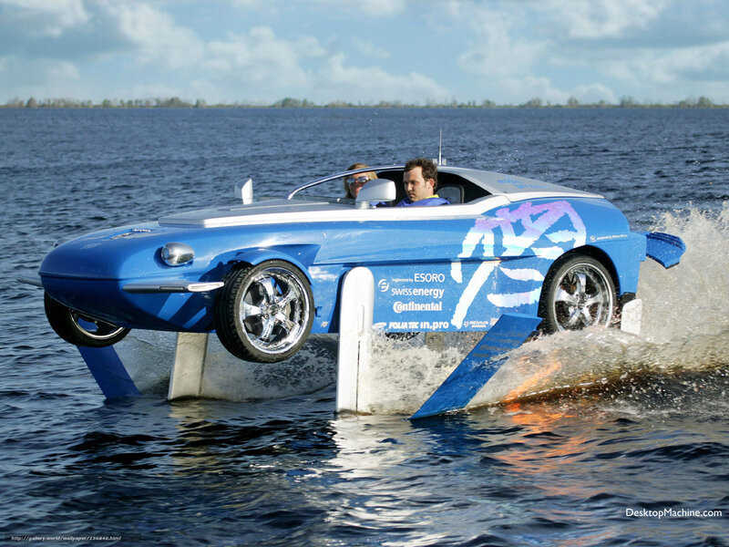 Blue Amphibious Car