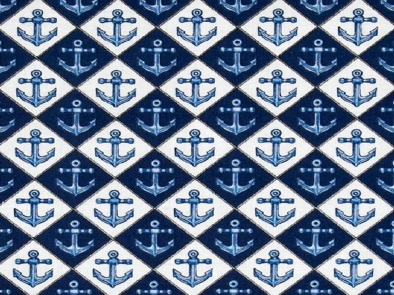 Blue Anchors on Pattern
