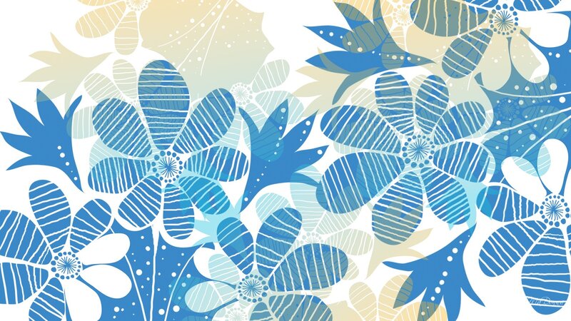 Blue and Beige Floral Pattern