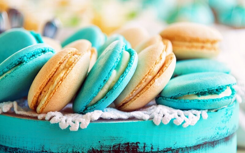 Blue and Beige Macarons — Turquoise