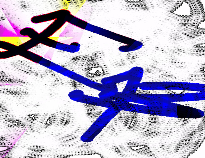 Blue and Black Abstract Lines
