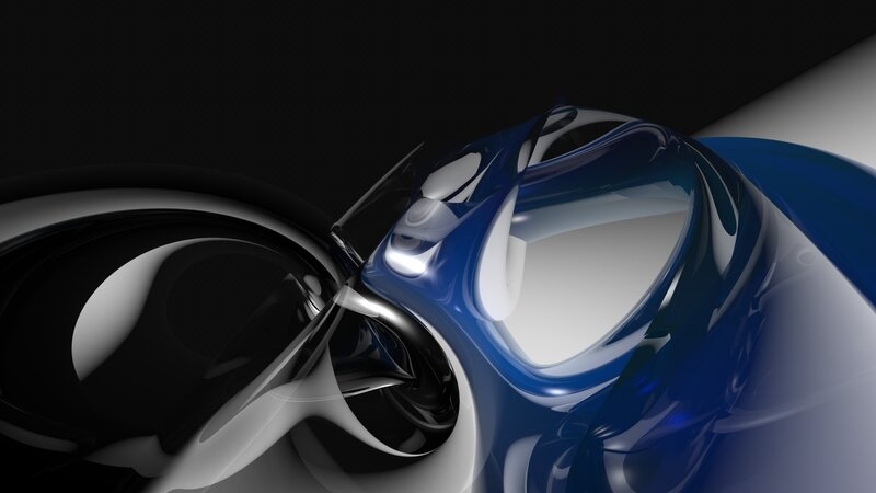 Blue and Black Abstract Shapes