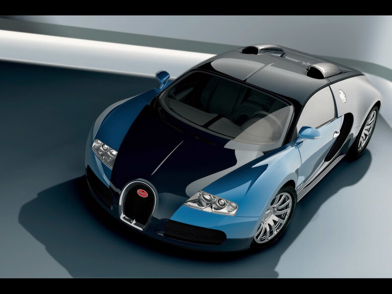 Blue and Black Bugatti Veyron