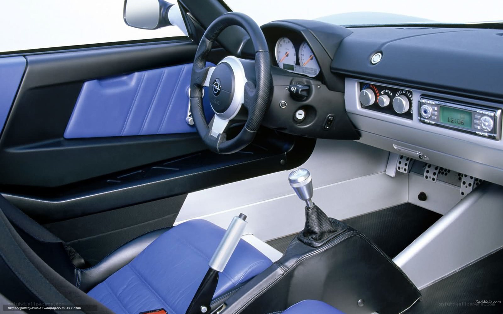 blue and black car interior
