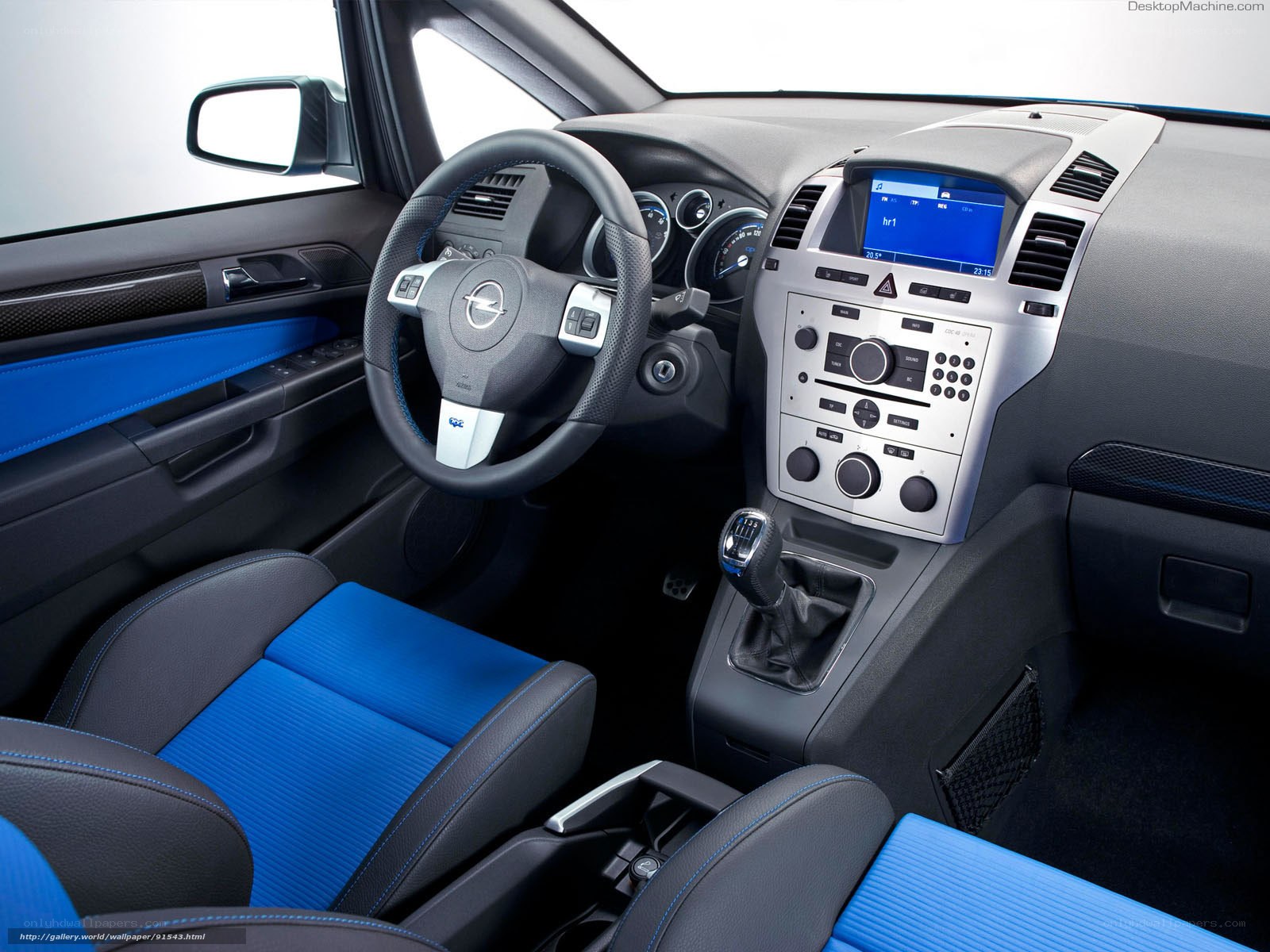 blue and black car interior