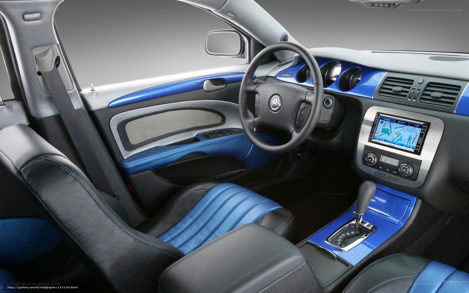 blue and black car interior
