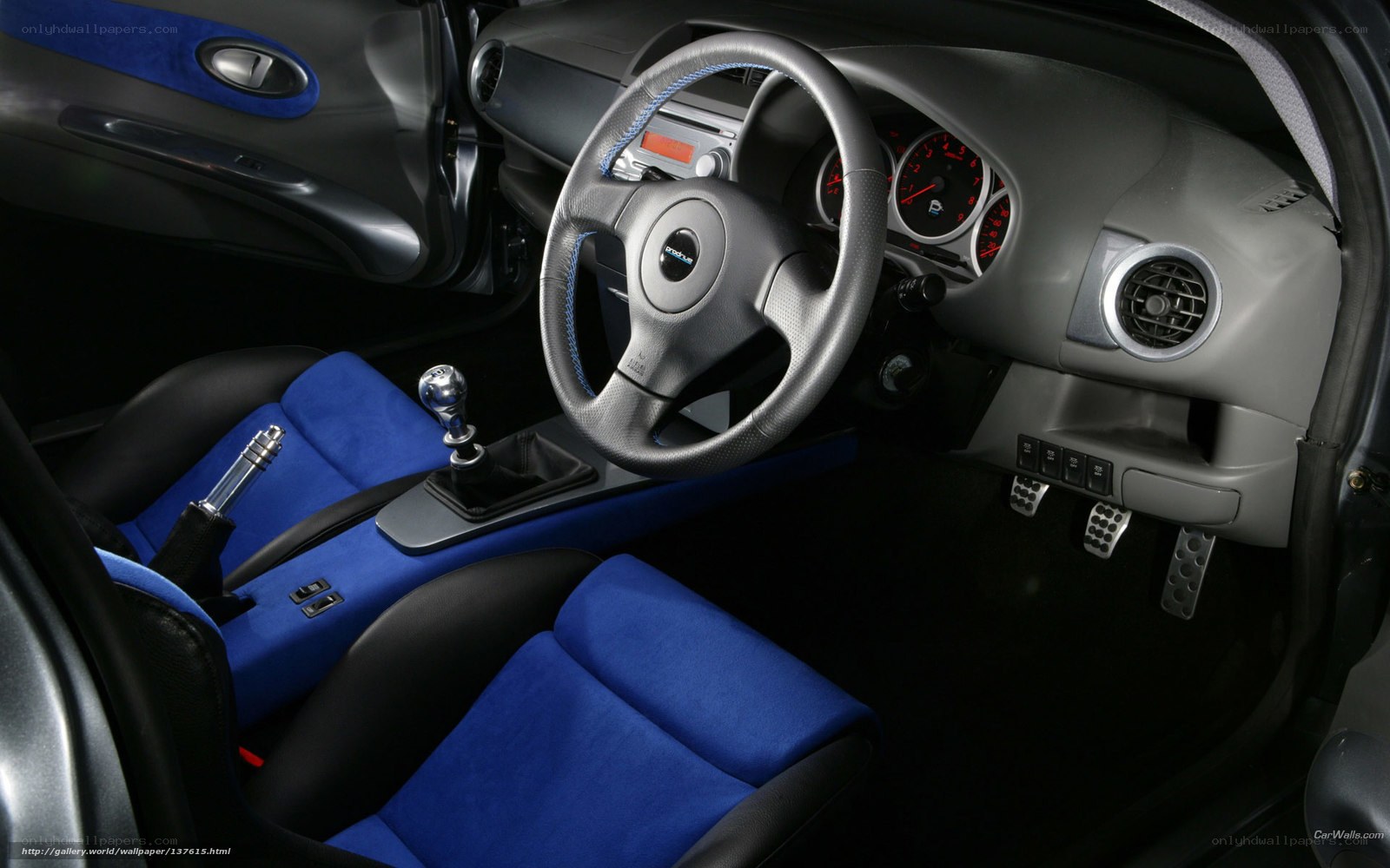 blue and black car interior