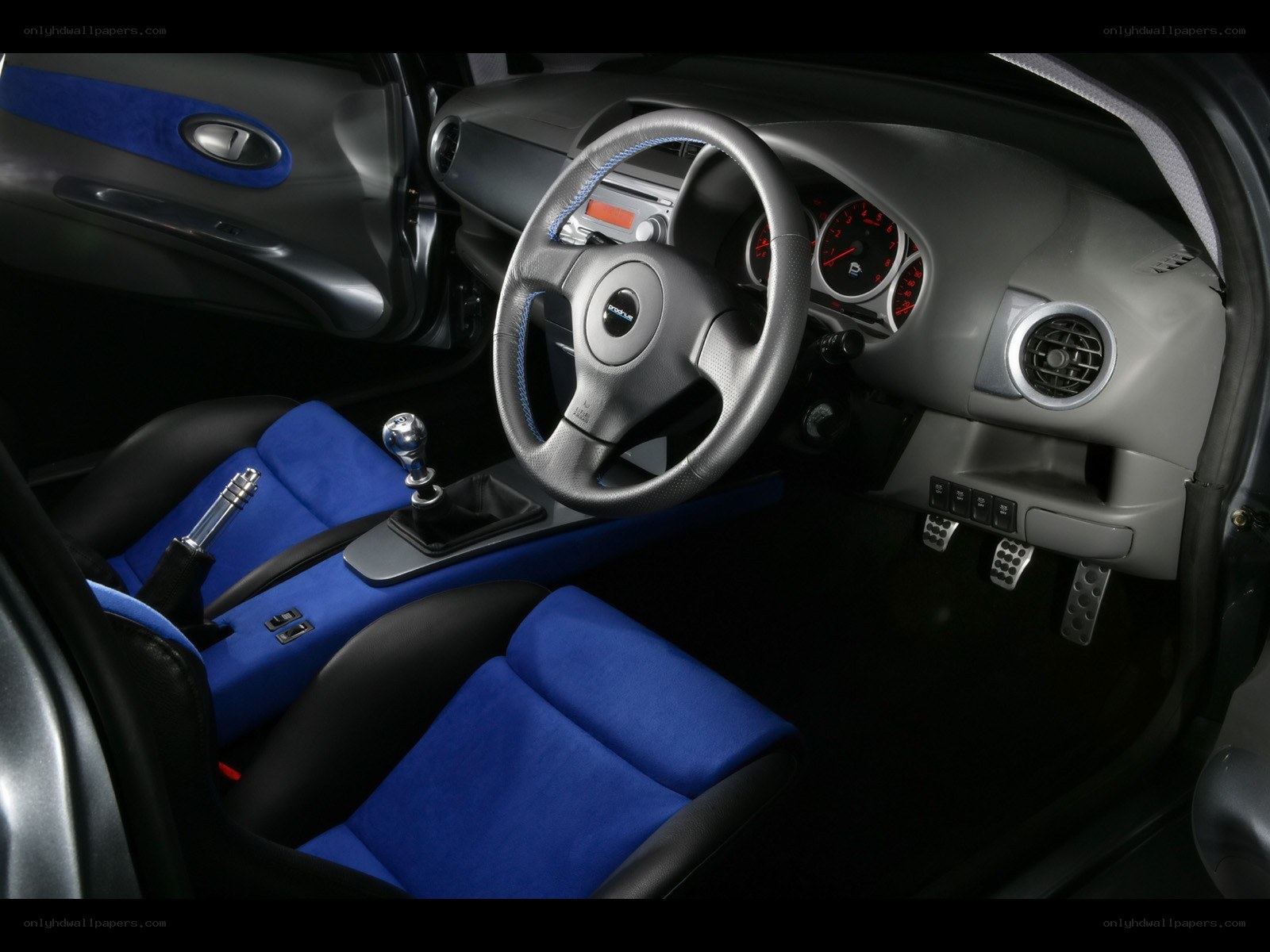 blue and black car interior