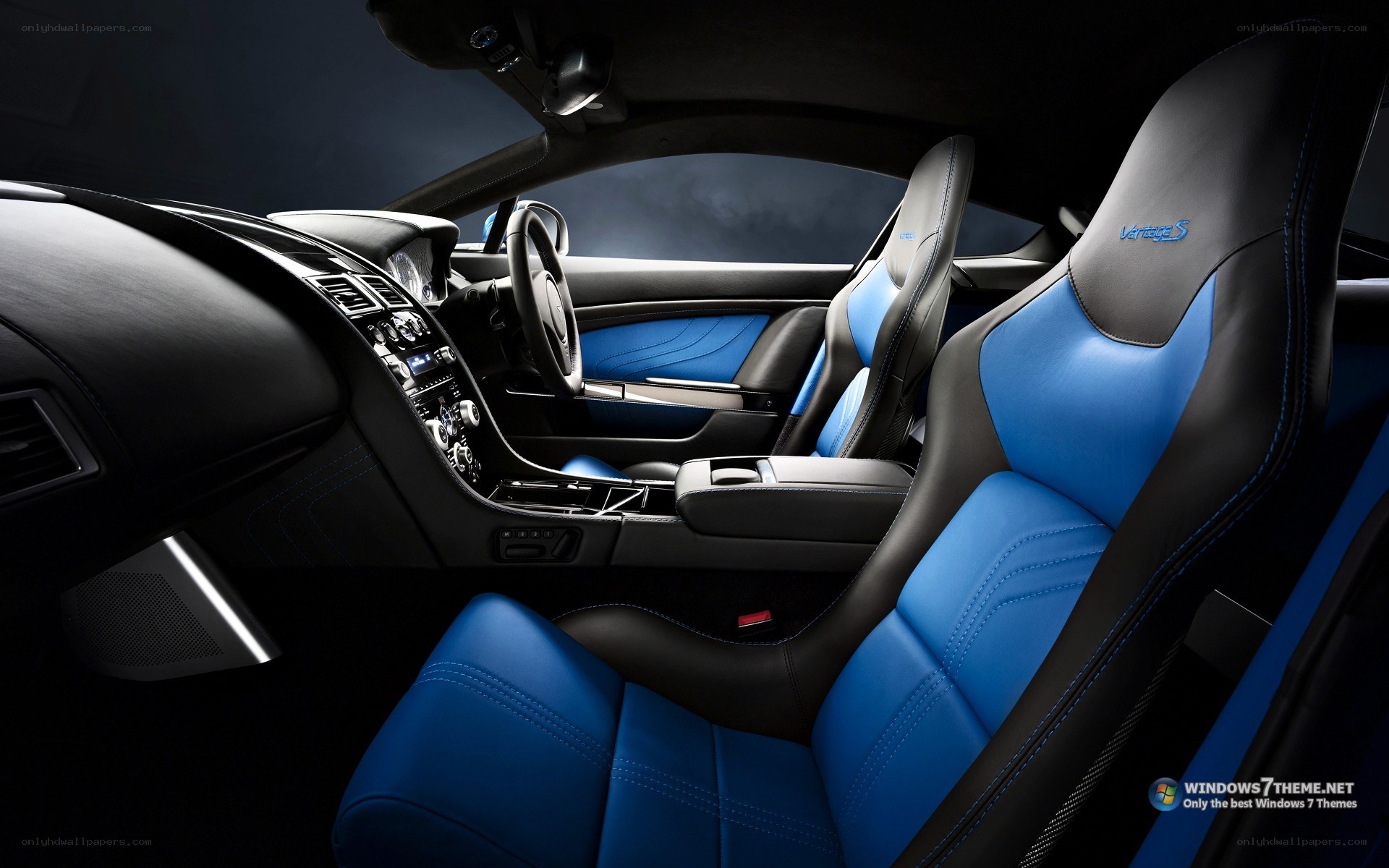 blue and black car interior