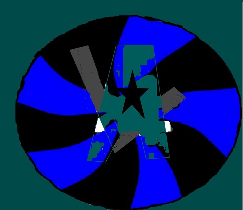 blue and black circular design