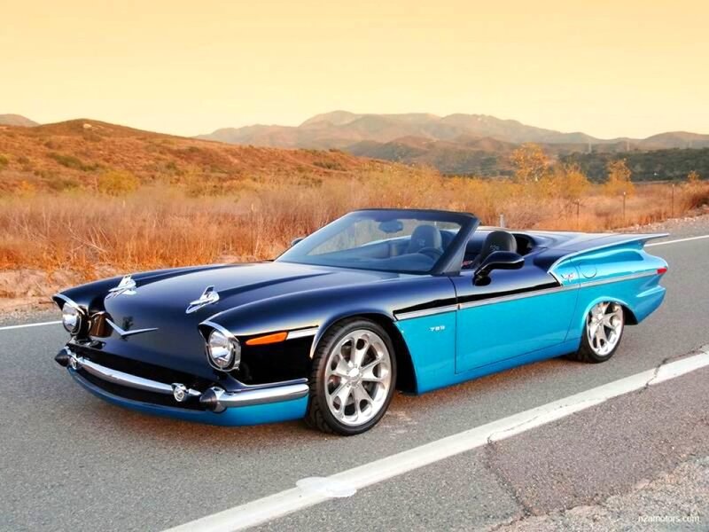 blue and black classic convertible
