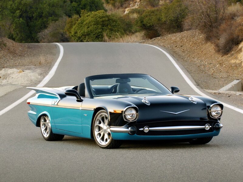 Blue and Black Convertible Car — Serene, Afternoon, Photograph, Road, Trees