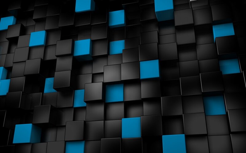 blue and black cube pattern