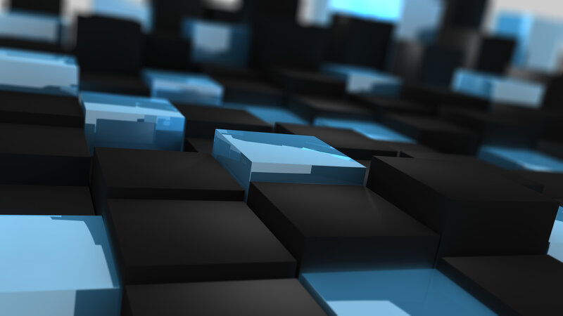 Blue and black cubes pattern