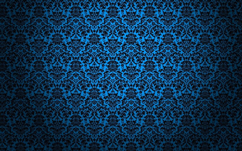 Blue and Black Damask Pattern