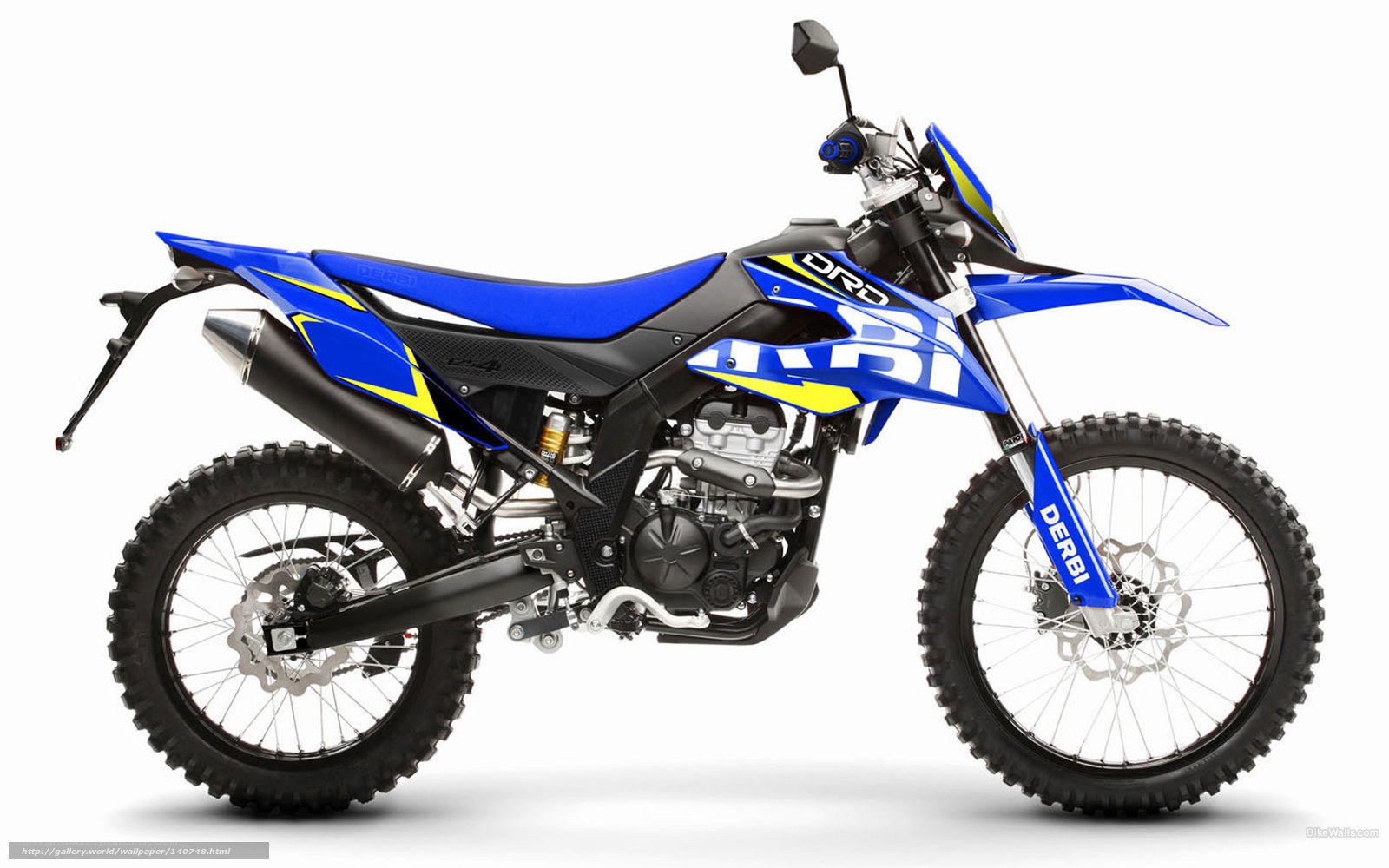 Blue and black dirt bike