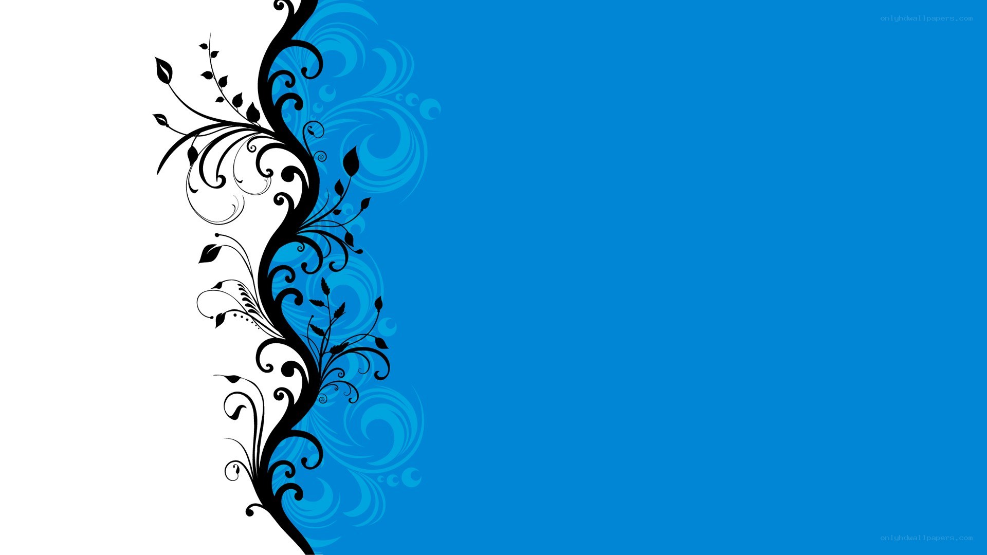 blue and black floral design