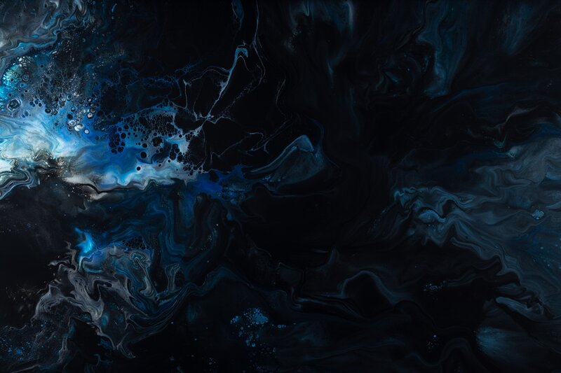 Blue and Black Fluid Art