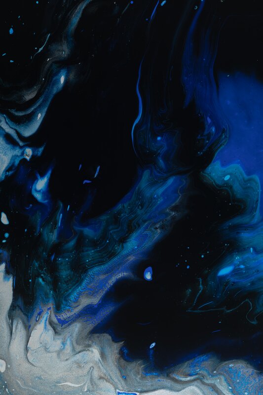 Blue and Black Fluid Swirls — Cosmic