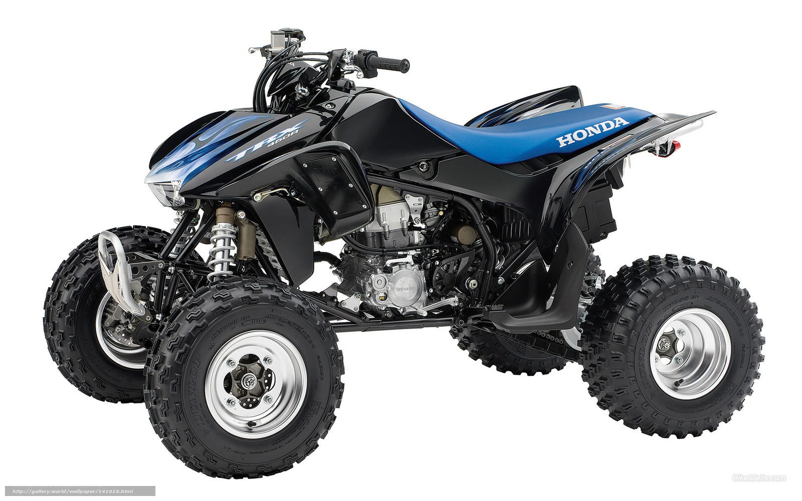 Blue and black Honda ATV