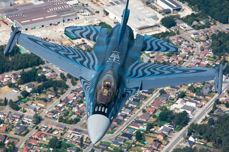 Blue and Black Jet Fighter