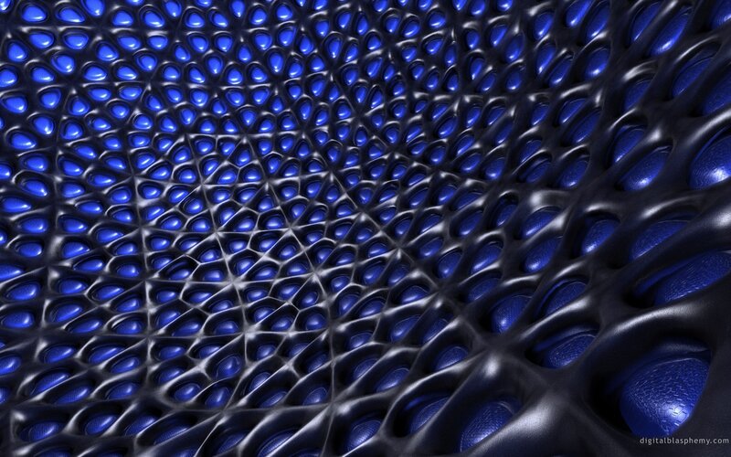 Blue and Black Mesh Pattern — Abstract