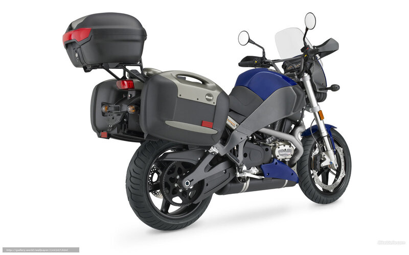 Blue and Black Motorcycle — Neutral, Photograph, Saddlebags, Top Case
