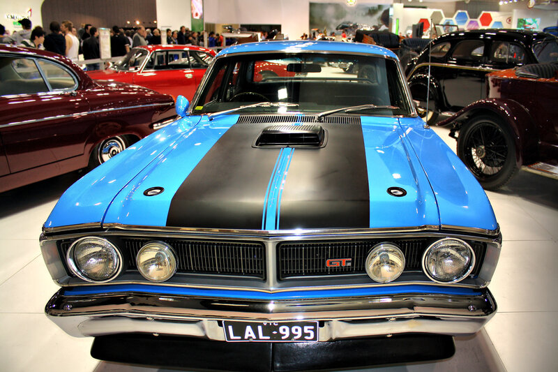 Blue and Black Muscle Car — Showroom