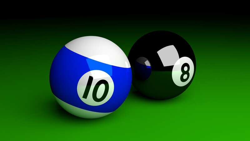 Blue and Black Pool Balls
