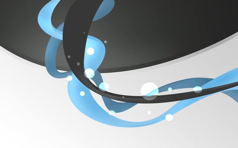 Blue and Black Ribbons — Calm, Abstract
