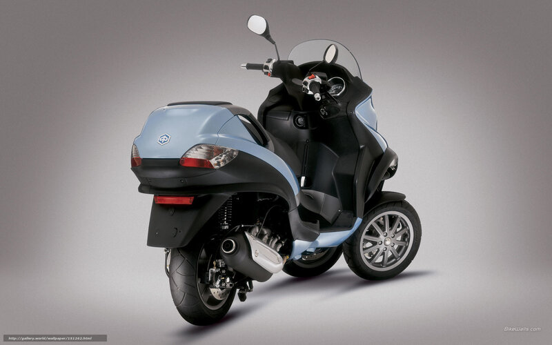 Blue and Black Scooter — Neutral, Photograph, Mirror