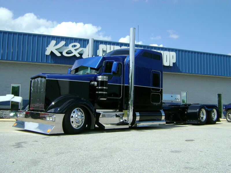 Blue and Black Semi-truck — Bright