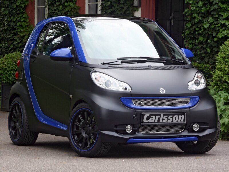 Blue and Black Smart Car — Calm, Afternoon, Photograph