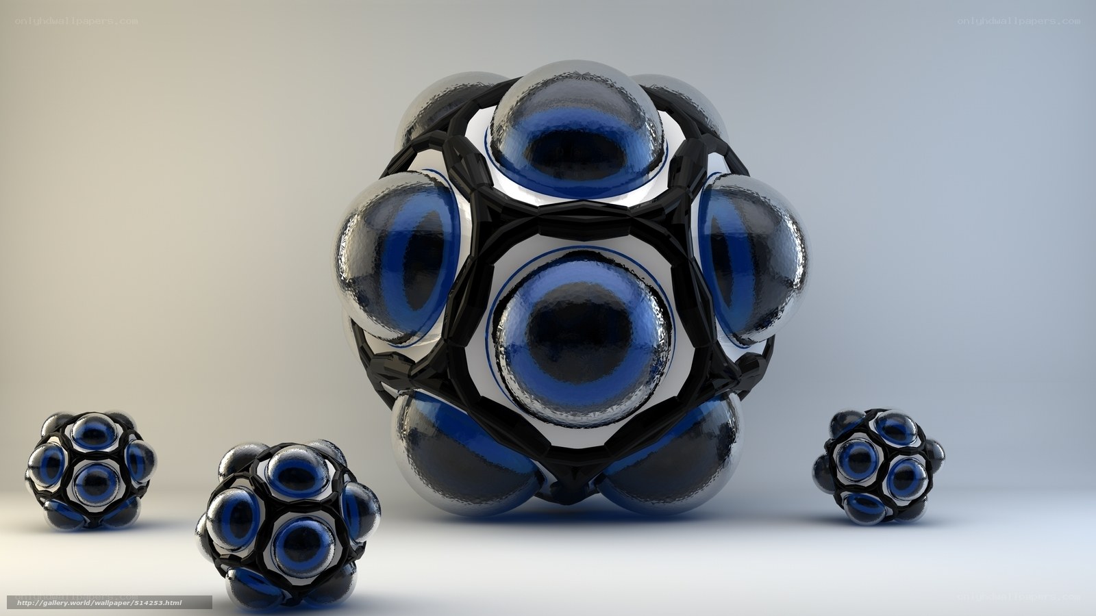 Blue and black sphere sculpture