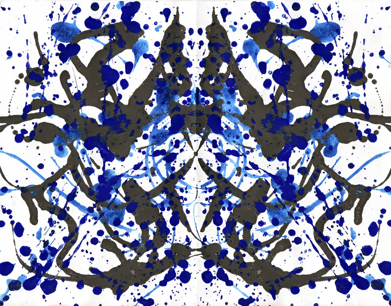 blue and black splatter art