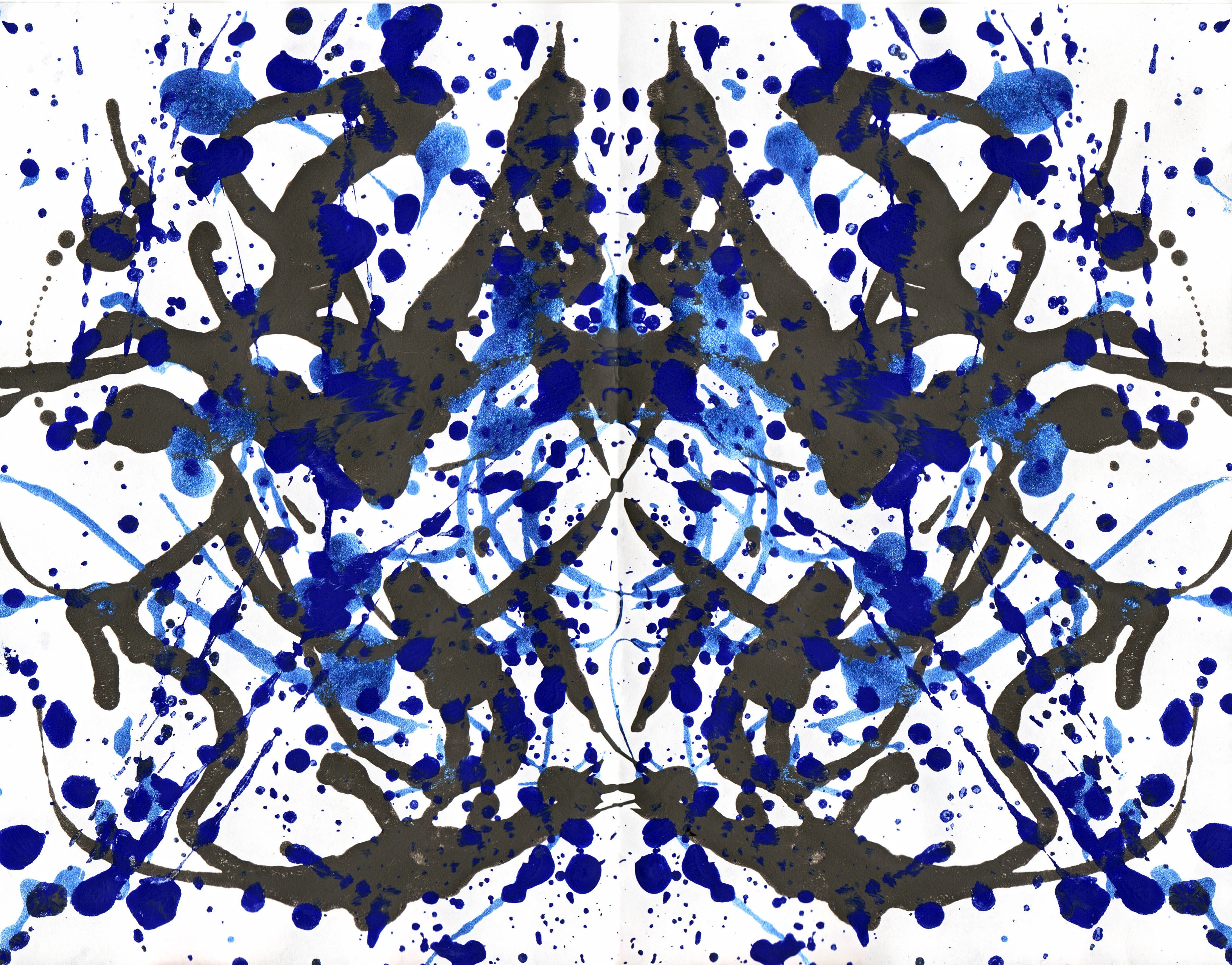 blue and black splatter art