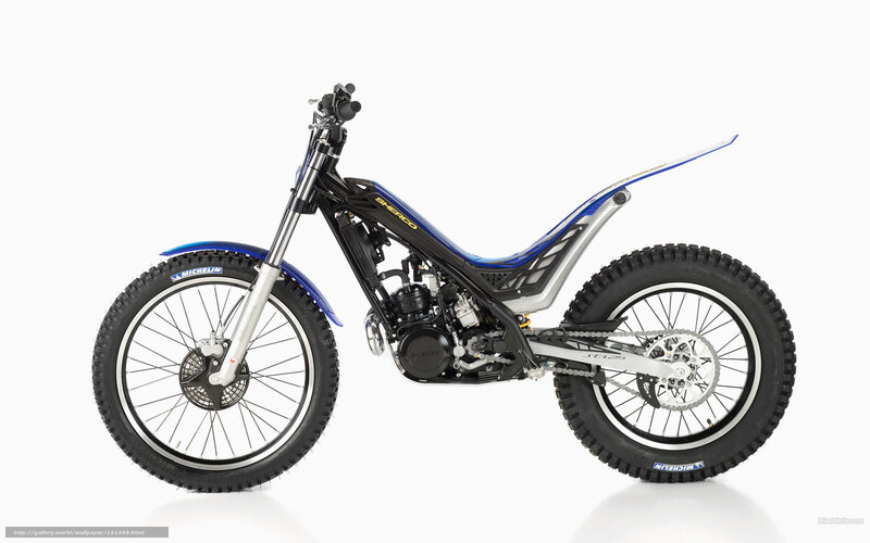Blue and Black Trial Motorcycle — Neutral