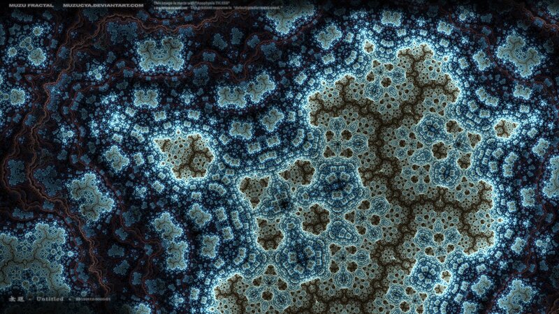 Blue and Brown Fractal Pattern — Complex, Digital Art