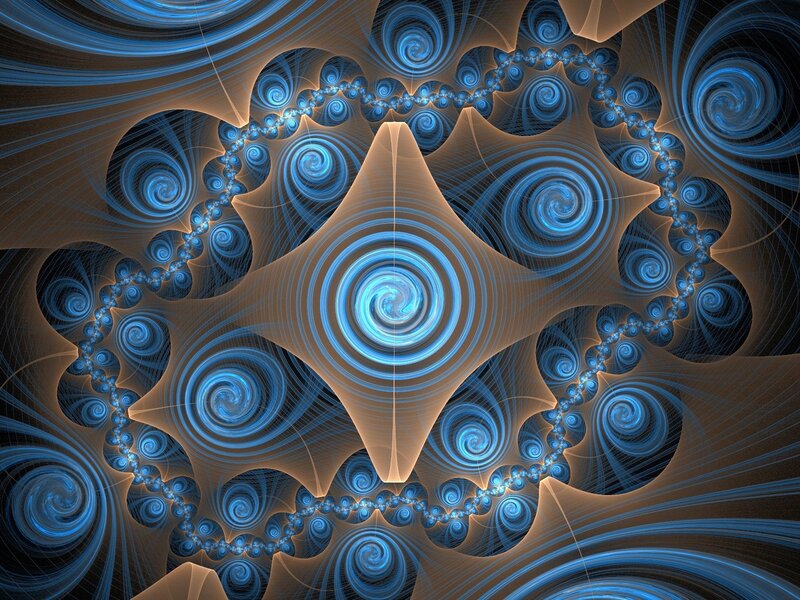 Blue and Brown Fractal Pattern — Hypnotic